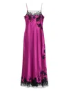 Carine Gilson Lace-detail Long Slip Dress In Purple