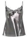 Carine Gilson Lace-detail Lurex Camisole In Silver