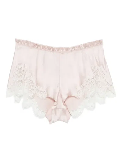 Carine Gilson Lace-detail Shorts In Pink