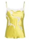 Carine Gilson Lace-detail Silk Camisole In Yellow