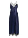 Carine Gilson Lace-detail Silk Nightdress In Blue