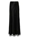 Carine Gilson Lace-detail Silk Skirt In Black
