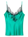 Carine Gilson Lace-detailed Pyjama Top In Green