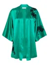 Carine Gilson Lace-detailed Robe In Green