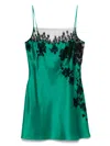 Carine Gilson Lace-detailed Slip Dress In Green
