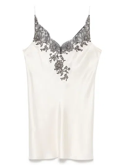 Carine Gilson Lace-detailed Slip Dress In White