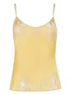 Carine Gilson Calais-caudry Lace-trim Silk Camisole In Yellow