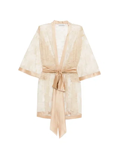 Carine Gilson Lace Robe In Brown