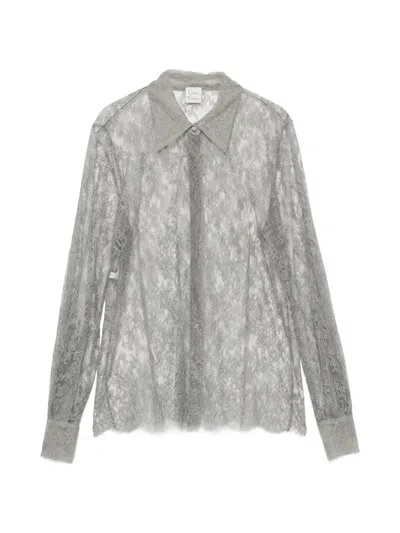 Carine Gilson Lace Shirt In Gray
