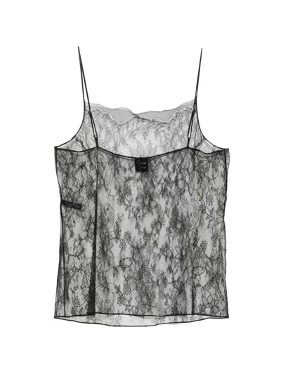 Carine Gilson Lace Silk Blouse In Black
