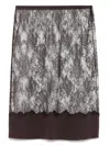 Carine Gilson Lace Slip Skirt In Brown
