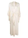 Carine Gilson Lace-trim Butterfly Silk Robe In White