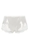 Carine Gilson Lace-trim Lurex Pyjama Shorts In Silver