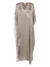 Carine Gilson Lace-trim Silk Kaftan In Grey
