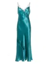 Carine Gilson Lace-trim Silk Nightdress In Blue
