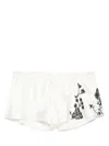 Carine Gilson Lace-trim Silk Shorts In Neutrals
