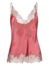 Carine Gilson Lace-trimmed Silk Cami Top In Pink