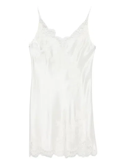 Carine Gilson Lace V-neckline Slip In White