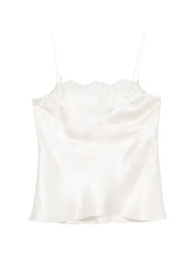Carine Gilson Lace-detail Silk Camisole In White
