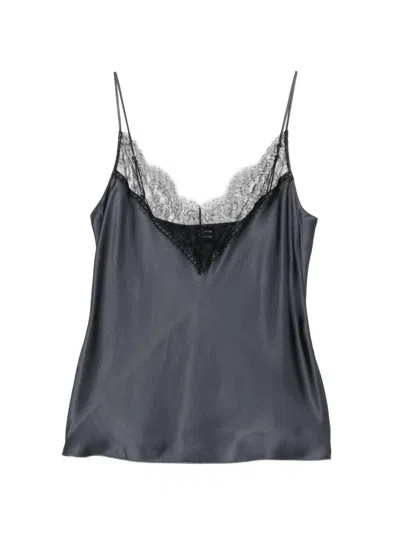 Carine Gilson Lace-trim Camisole In Gray