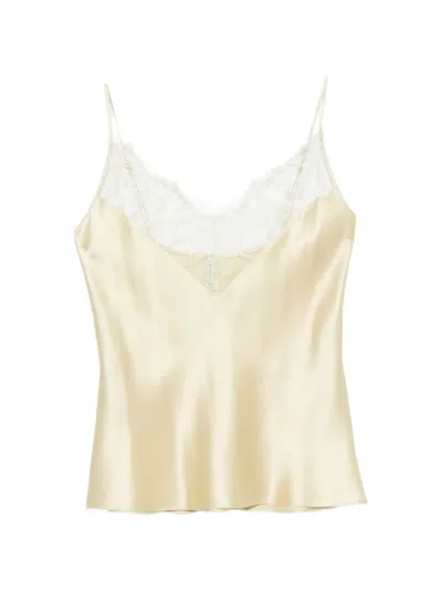 Carine Gilson Lace-trim Camisole In Neutral
