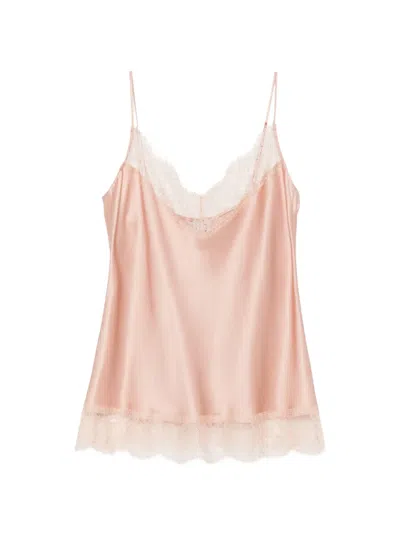 Carine Gilson Lace-trim Camisole In Pink