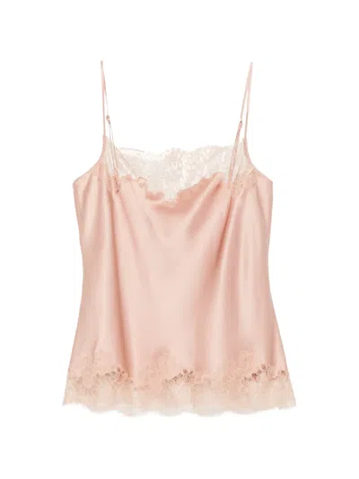 Carine Gilson Lace-trim Camisole In Pink