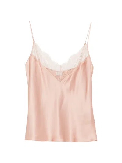 Carine Gilson Lace-trim Camisole In Pink