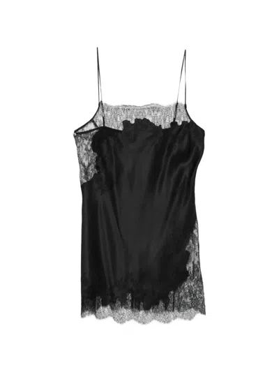 Carine Gilson Lace-trim Nightdress In Black