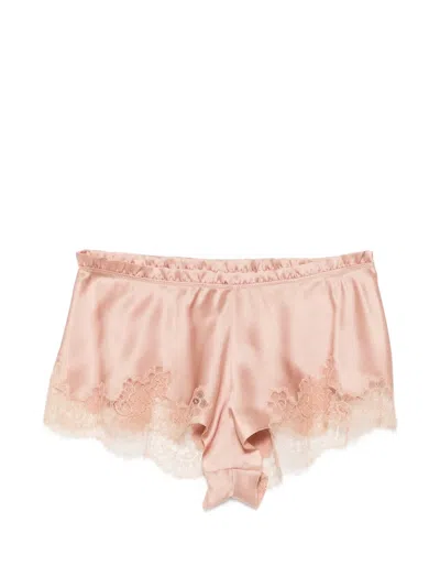 Carine Gilson Lace-trim Pajama Shorts In Pink