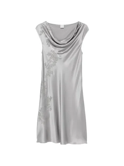 Carine Gilson Lace-trim Silk Nightdress In Multi