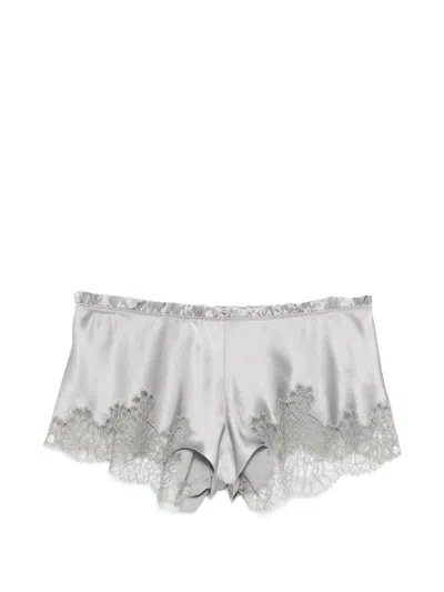 Carine Gilson Lace-trim Silk Shorts In Multi
