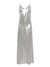 Carine Gilson Lurex-detail Silk Slip Dress In Silver
