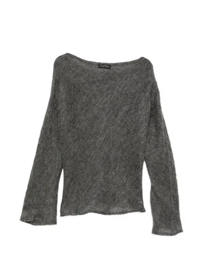 Carine Gilson Mohair Long-sleeve Sweater In Gray