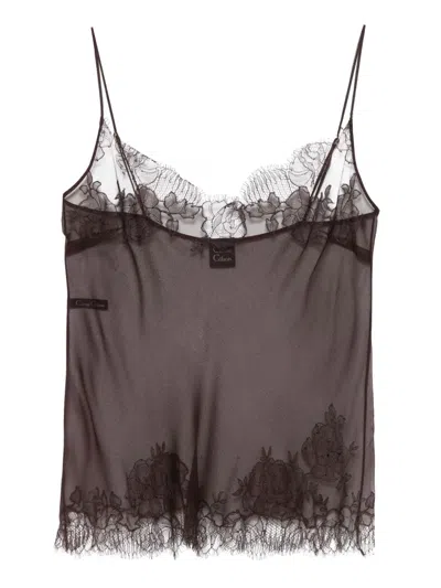 Carine Gilson Organza Camisole In Brown