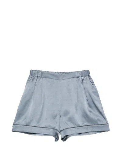 Carine Gilson Piped Wide-leg Pajama Bottoms In Blue