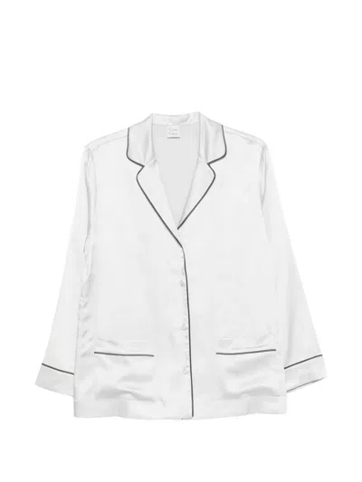 Carine Gilson Piping-detail Pajama Top In White