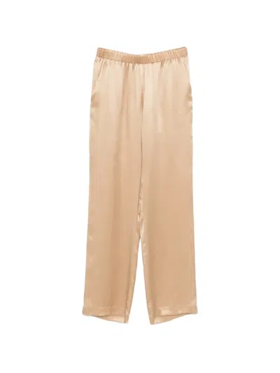 Carine Gilson Satin Pyjama Bottoms In Neutral