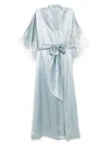 Carine Gilson Satin Silk Long Robe In Blue