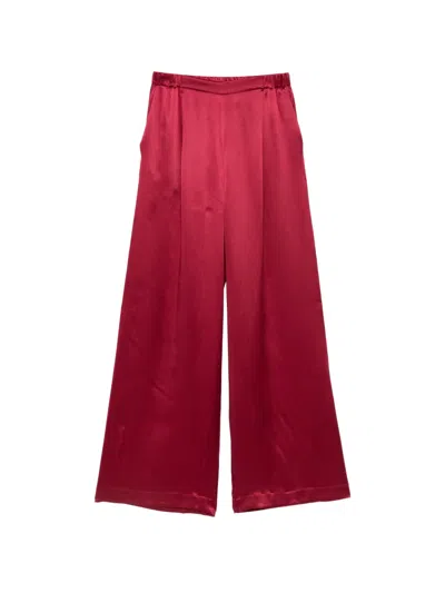Carine Gilson Satin Silk Trousers In Red
