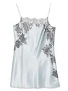 Carine Gilson Satin Slip Dress In Blue