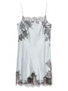Carine Gilson Satin Slip Dress In Blue