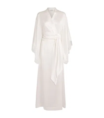 Carine Gilson Short Silk Cérè Robe In White