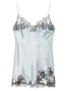 Carine Gilson Short Silk Slip Dress In Blue