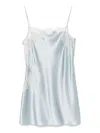 Carine Gilson Short Silk Slip Dress In Blue