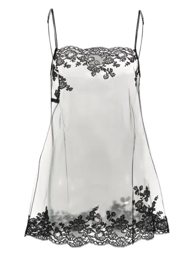 Carine Gilson Silk Babydoll Slip Dress In Black
