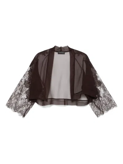 Carine Gilson Silk Bolero Sleeves In Brown