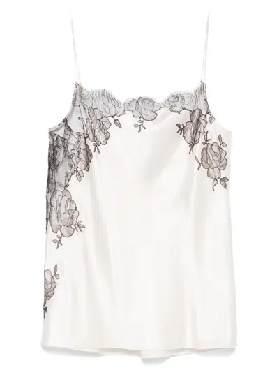 Carine Gilson Silk Camisole In White