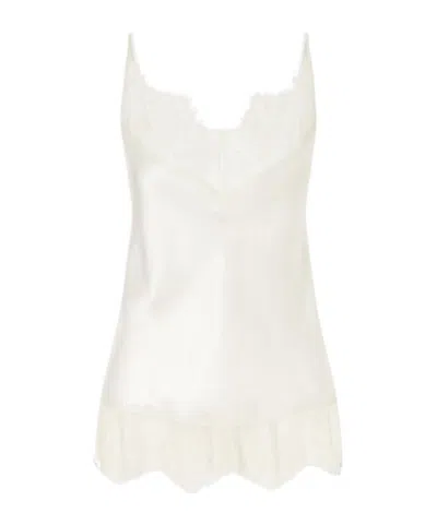 Carine Gilson Lace-trimmed Silk-satin Camisole In White