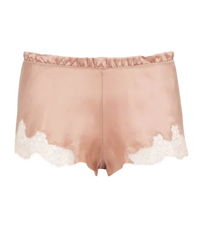 Carine Gilson Silk Cérès Pyjama Shorts In Nude